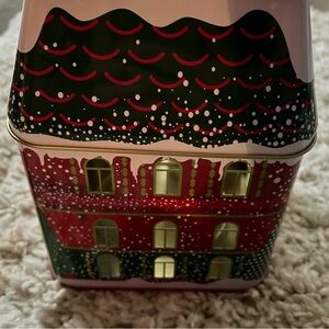 PartyLite 3 Wick Can Jar/Tin Festive Holiday House Decor - Red, Green, Gold